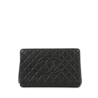 Timeless CC Clutch Quilted Caviar Large