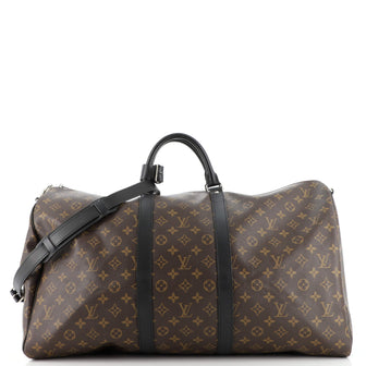 Louis Vuitton Keepall Bandouliere Bag Macassar Monogram Canvas 55