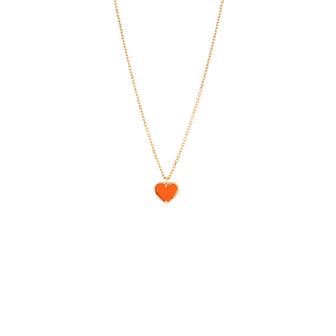 Van Cleef & Arpels Sweet Alhambra Heart Pendant Necklace 18K Rose Gold and Carnelian