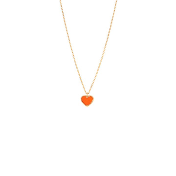 Van Cleef & Arpels Sweet Alhambra Heart Pendant Necklace 18K Rose Gold and Carnelian