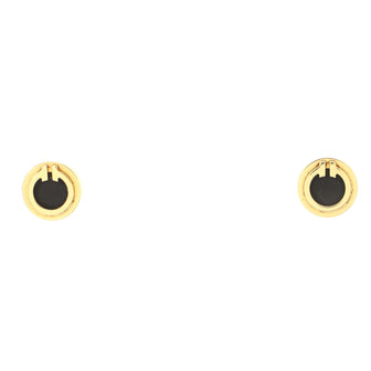 Tiffany & Co. T Circle Stud Earrings 18K Yellow Gold and Onyx