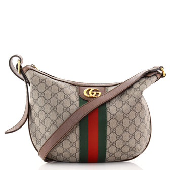 Gucci Ophidia Half Moon Hobo GG Coated Canvas Small