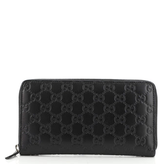 Gucci Signature Zip Around Wallet Guccissima Leather