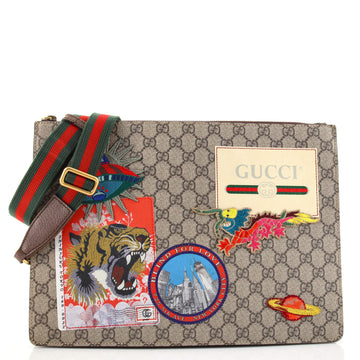 Gucci Courrier Messenger Bag GG Coated Canvas with Applique