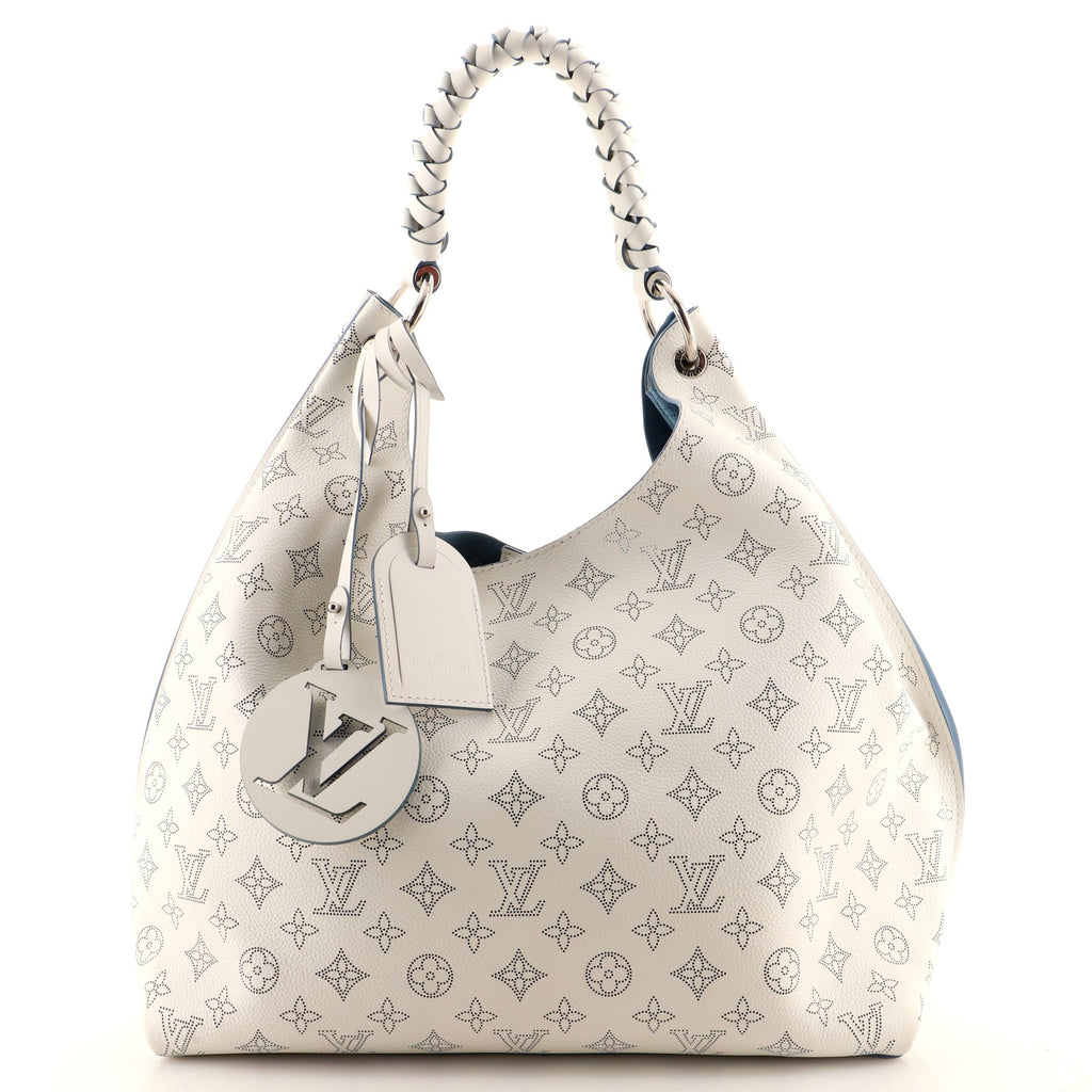 Louis Vuitton Carmel Mahina Hobo Bag in White! Good