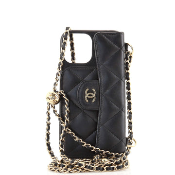 Chanel Classic Phone Case with Chain Quilted Lambskin iPhone 12 Pro