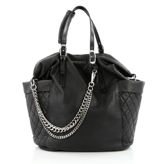 Jimmy Choo Blare Convertible Tote Leather Black