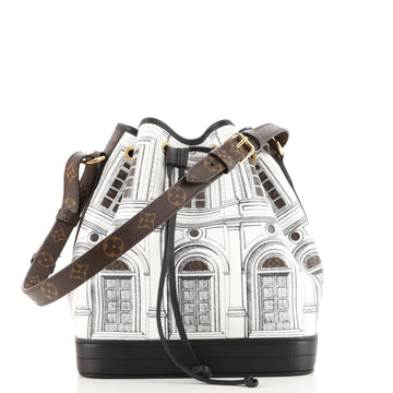 Louis Vuitton Noe Handbag Limited Edition Fornasetti Architettura Print Leather and Monogram Canvas MM