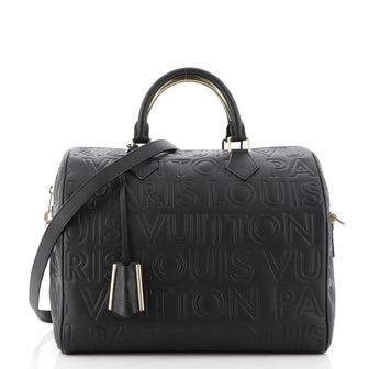 Louis Vuitton Embossed Cube Speedy 30 - Black Handle Bags