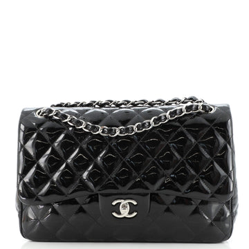 Chanel Classic Double Flap Bag Quilted Patent Jumbo