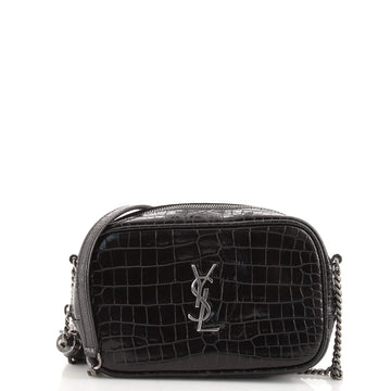 Saint Laurent Lou Camera Bag Crocodile Embossed Leather Mini