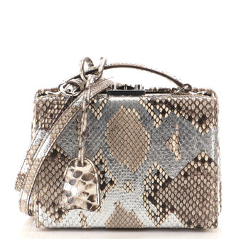 Mark Cross Grace Box Bag Python Small