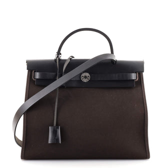Hermes Herbag Zip Leather and Toile 31