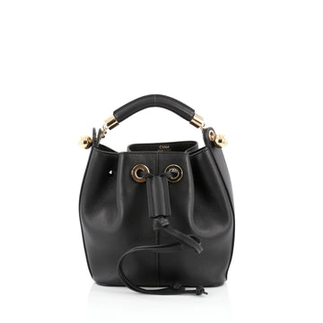 Chloe Gala Bucket Bag Leather Small Black