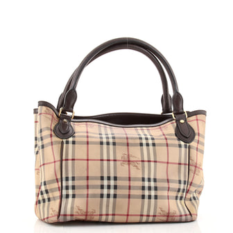 Burberry Compartment Tote Haymarket Coated Canvas Medium