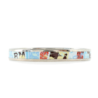 Hermes Bangle Bracelet Printed Enamel Narrow