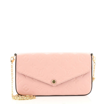 Louis Vuitton Felicie Pochette Monogram Empreinte Leather Pink