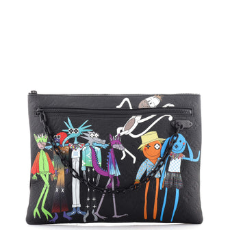 Louis Vuitton LV Friends A4 Pouch Printed Monogram Taurillon Leather