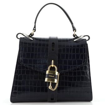 Chloe Aby Day Bag Crocodile Embossed Leather Medium