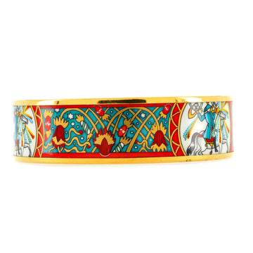 Hermes Bangle Bracelet Printed Enamel Wide