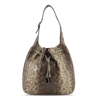Gucci Drawstring Hobo (Outlet) Python Medium