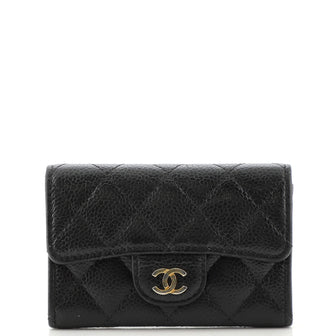 Chanel Classic Flap Card Case Quilted Caviar