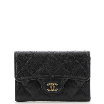 Chanel Classic Flap Card Case Quilted Caviar