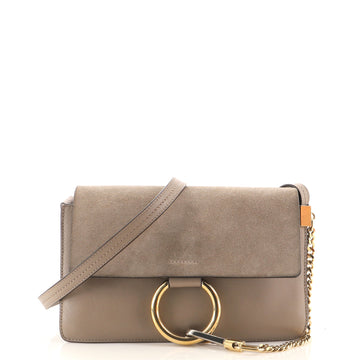 Chloe Faye Shoulder Bag Leather and Suede Small
