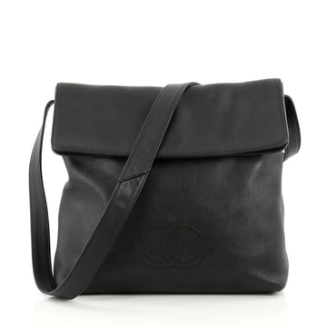 Chanel Vintage CC Flap Shoulder Bag Lambskin Large Black