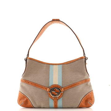 Gucci Reins Web Hobo Canvas Medium