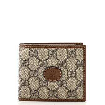 Gucci Interlocking G Patch Bifold Wallet GG Coated Canvas