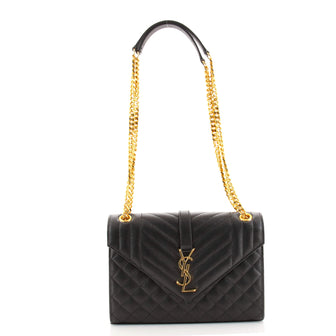 Saint Laurent Classic Monogram Envelope Satchel Mixed Matelasse Leather Medium
