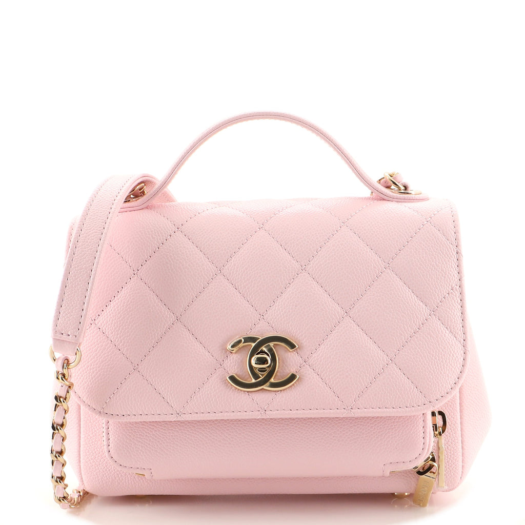 Chanel Light Pink Quilted Caviar Small Business Affinity Flap Bag