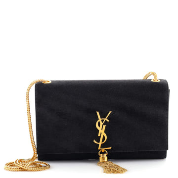 Saint Laurent Classic Monogram Tassel Crossbody Bag Stitched Suede Medium