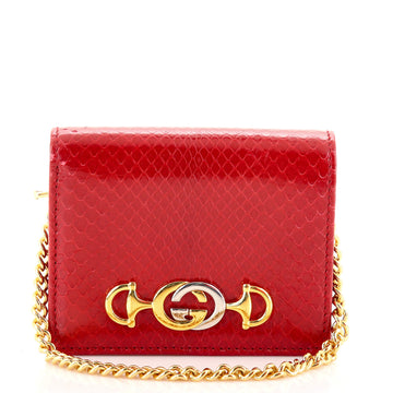 Gucci Zumi Flap Card Case Python
