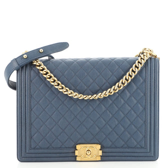 Chanel Boy Flap Bag Quilted Caviar Large
