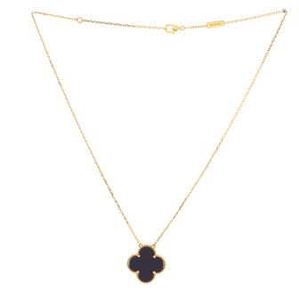 Van Cleef & Arpels Vendome Edition Magic Alhambra Pendant Necklace 18K Yellow Gold and Sevres Porcelain