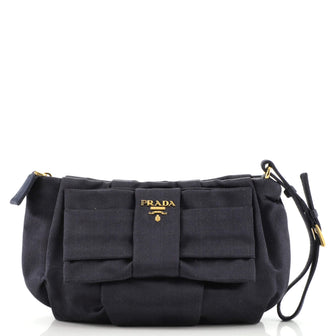 Prada Bow Wristlet Pouch Satin Small