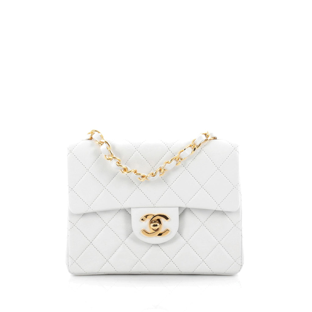 Chanel Silver Iridescent Lambskin Mini Square Flap – Jadore Couture