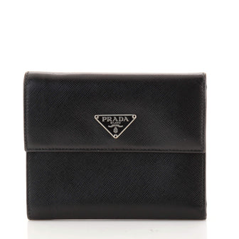 Prada Trifold Flap Wallet Saffiano Leather Small