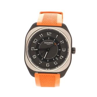Hermes H08 Automatic Watch DLC Titanium and Rubber 39