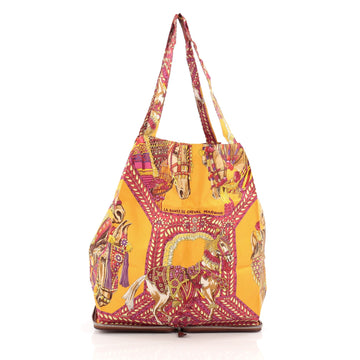 Hermes Silky Pop Tote Printed Silk Yellow