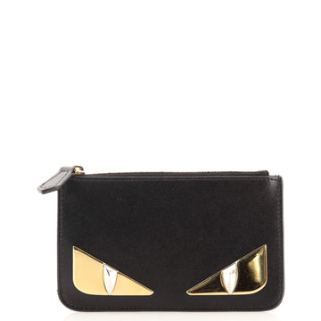 Fendi Monster Zip Key Pouch Leather