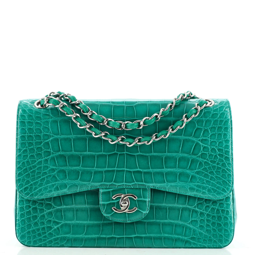 Chanel Red Alligator Jumbo Classic Double Flap Bag