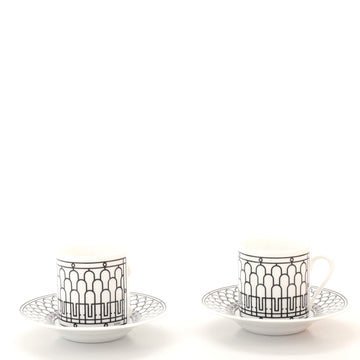 H Deco 4-Piece Breakfast Cup & Saucer Set Printed Porcelain