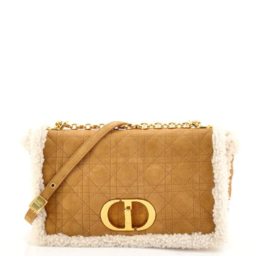 Christian Dior Caro Bag Cannage Quilt Shearling Large