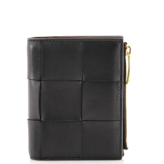 Bottega Veneta Bifold Zipped Wallet Maxi Intrecciato Leather Compact