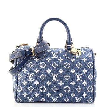 Louis Vuitton Speedy Bandouliere Bag Monogram Jacquard Denim 25