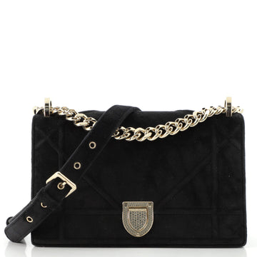 Christian Dior Diorama Flap Bag Velvet with Crystal Detail Small