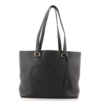 Prada Embossed Logo Open Tote Vitello Daino Medium